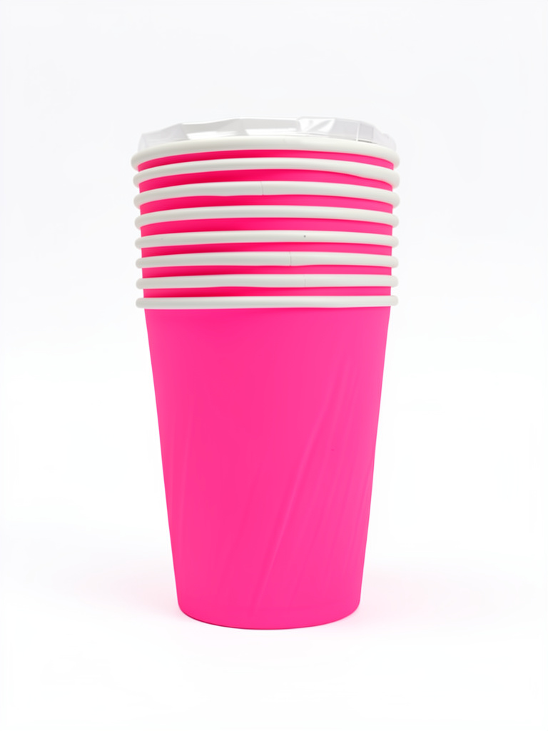 VASO POLIPAPEL 240CC ROSA FLUO X8