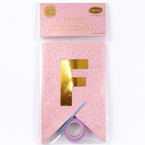 BANDERIN FELIZ CUMPLEAÑOS ROSA GOLD