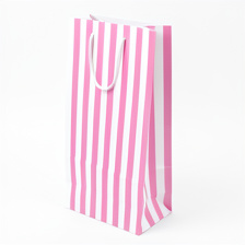 BOLSITA DE PAPEL BLANCA CON RAYAS ROSADAS