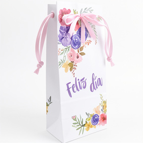 BOLSITA DE PAPEL FELIZ DIA ROSAS X10
