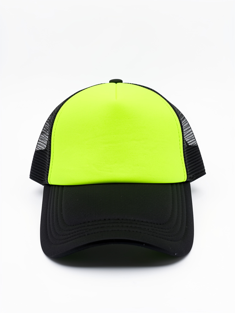 GORRAS TRUCKER NEGRO CON FRENTE FLUO