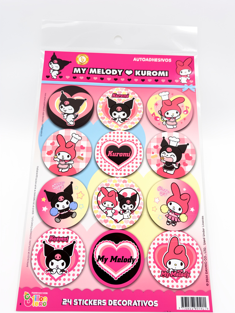 STICKERS AUTOADHESIVO KUROMI X24