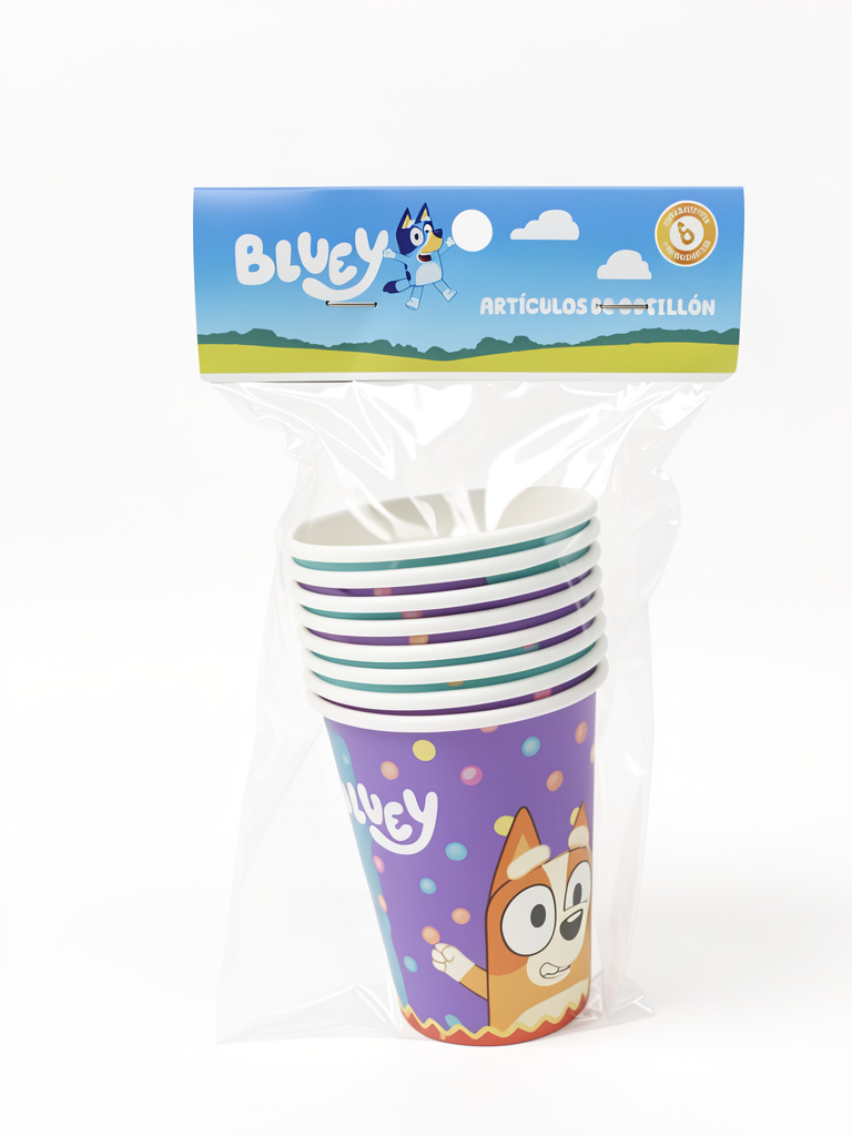 VASO POLIPAPEL BLUEY X8