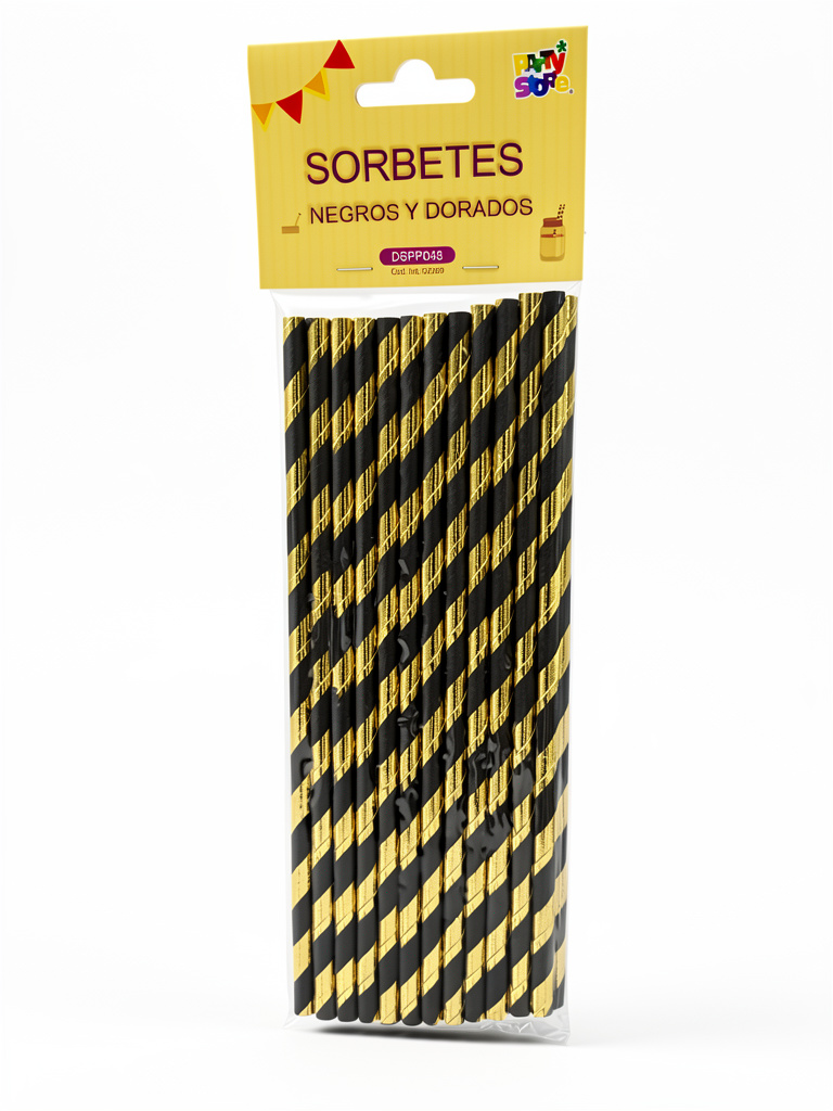 SORBETE POLIPAPEL NEGRO Y ORO X24