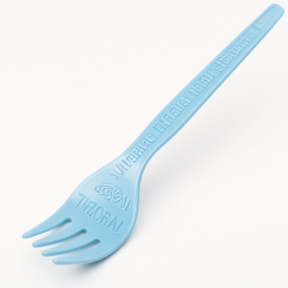 TENEDOR PLASTICO CELESTE X20