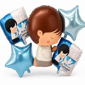 SET DE GLOBOS METALIZADOS COMUNION NENE