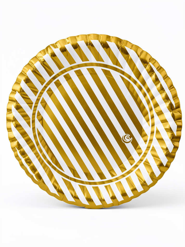 PLATO POLIPAPEL RAYADO GRANDE ORO X8