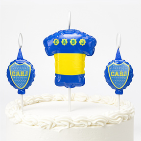 SET VELA CAMISETA GLOBOS BOCA X3