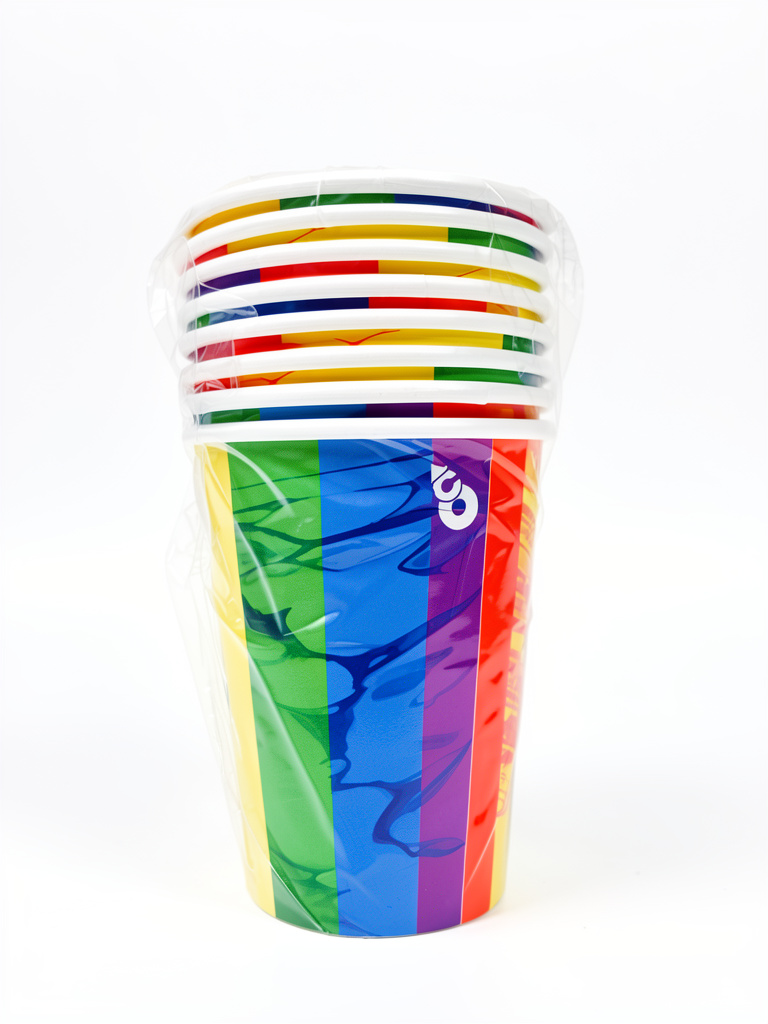 VASO POLIPAPEL 240CC MULTICOLOR X8