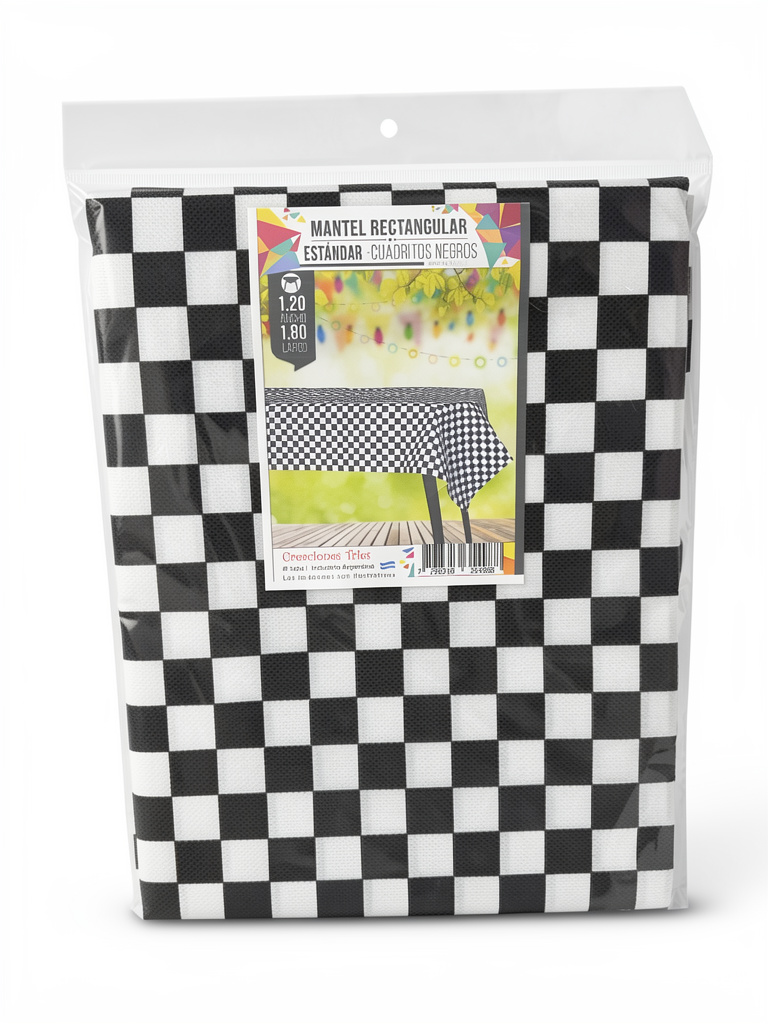 MANTEL RECTANGULAR CUADRADITOS