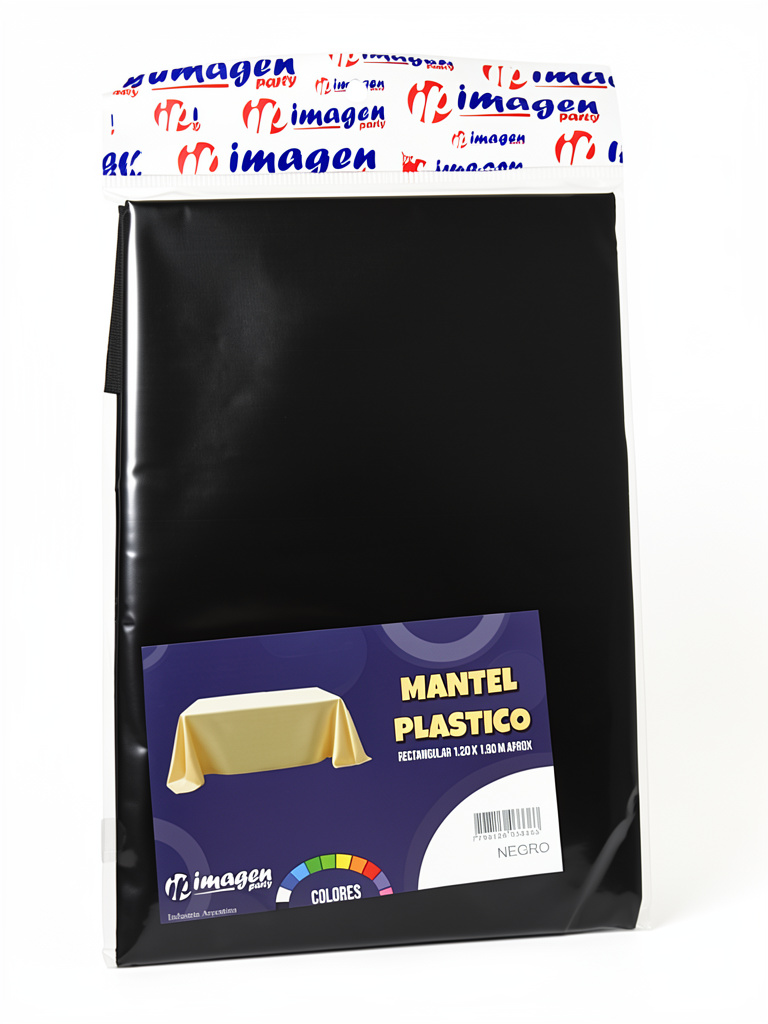 MANTEL PLASTICO LISO NEGRO