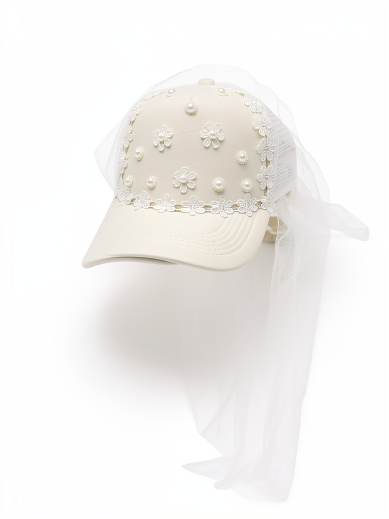GORRA NOVIA CON PERLAS FLORES TUL