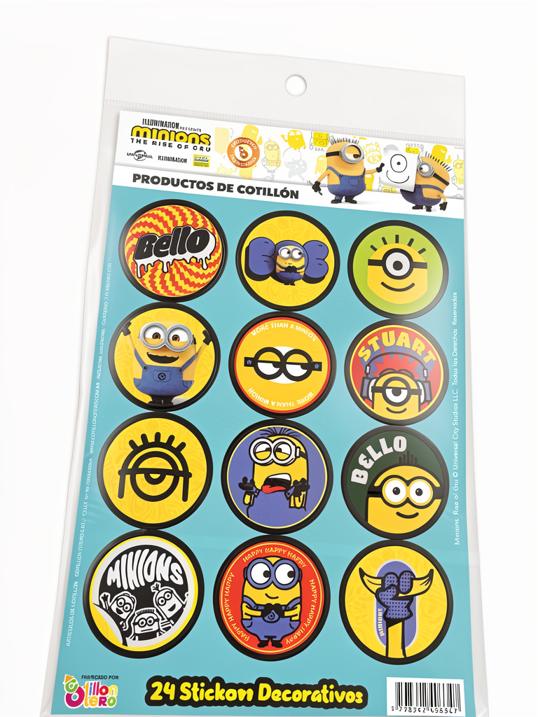 STICKERS AUTOADHESIVOS MINIONS X24
