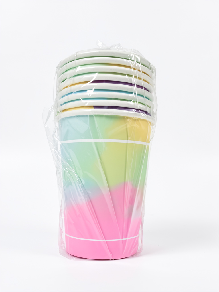 VASO POLIPAPEL 240CC MULTICOLOR PASTEL X8