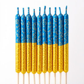 VELA GIBREADA AZUL Y DORADO X1