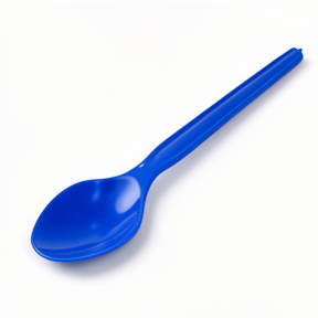 CUCHARA PLASTICA AZUL X20