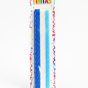 VELAS COMBINADAS FINITAS 17 CM AZULES X24U
