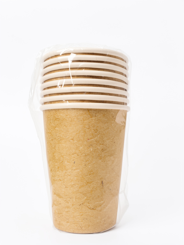 VASO POLIPAPEL 240CC KRAFT X8