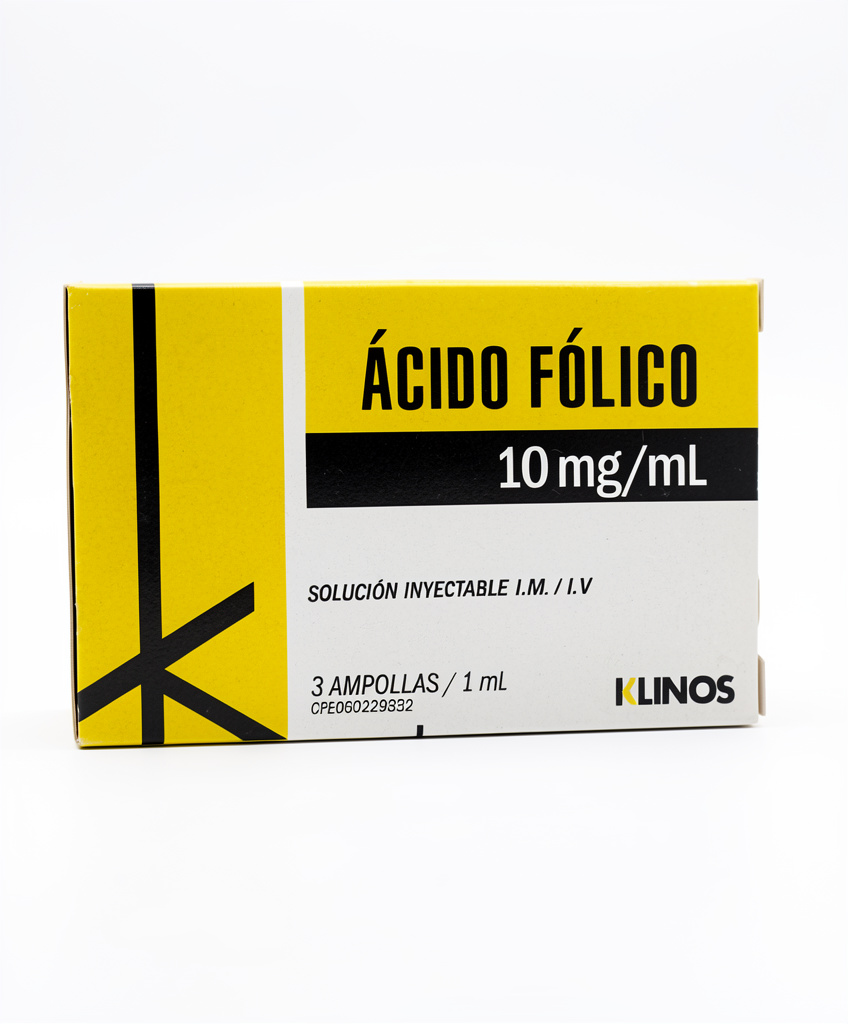Ácido Fólico 10mg inyectable