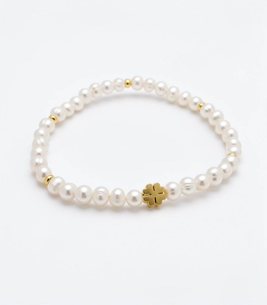 Pulseras de perlas dije trebol