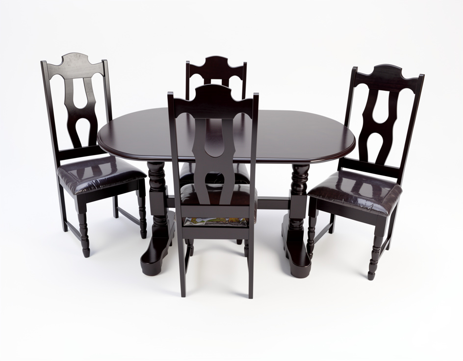 Comedor de pino ovalado 4/sillas