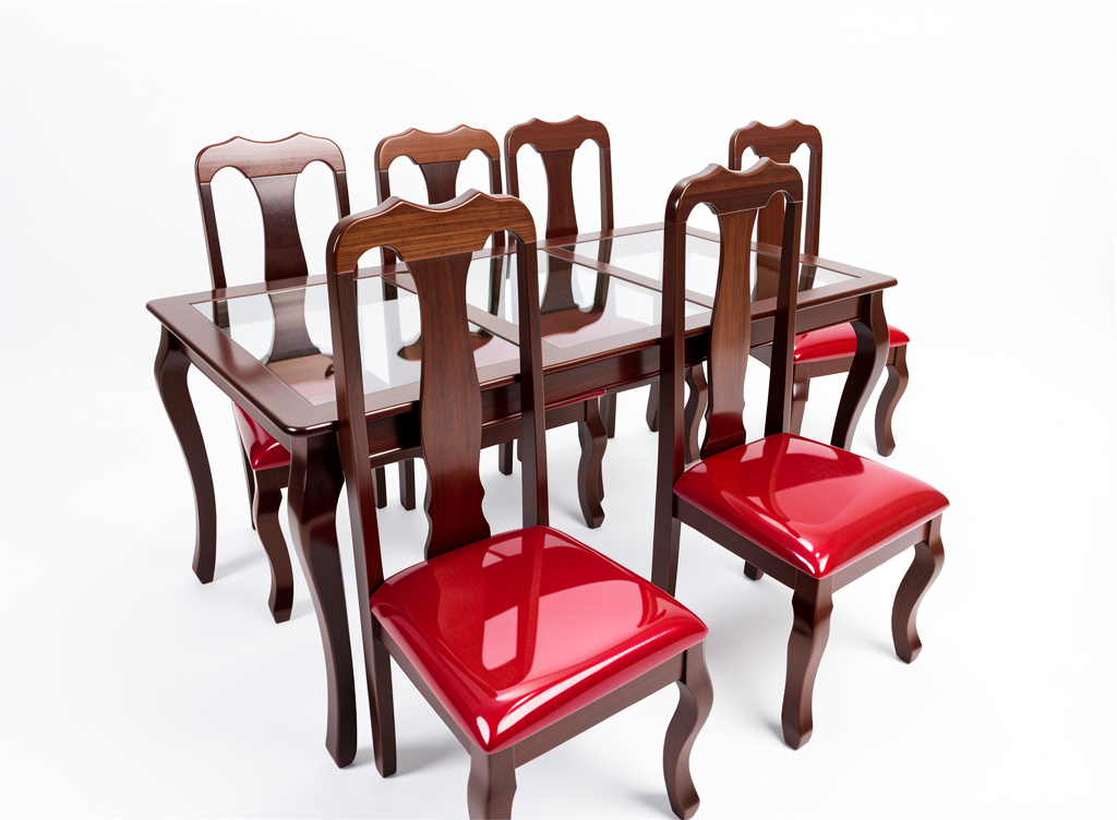 Comedor de laurel 6/sillas con vidrio