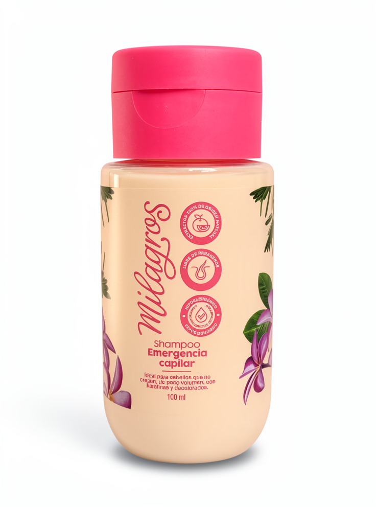 MINI Shampoo Emergencia Capilar tamaño viajero Milagros 100ML