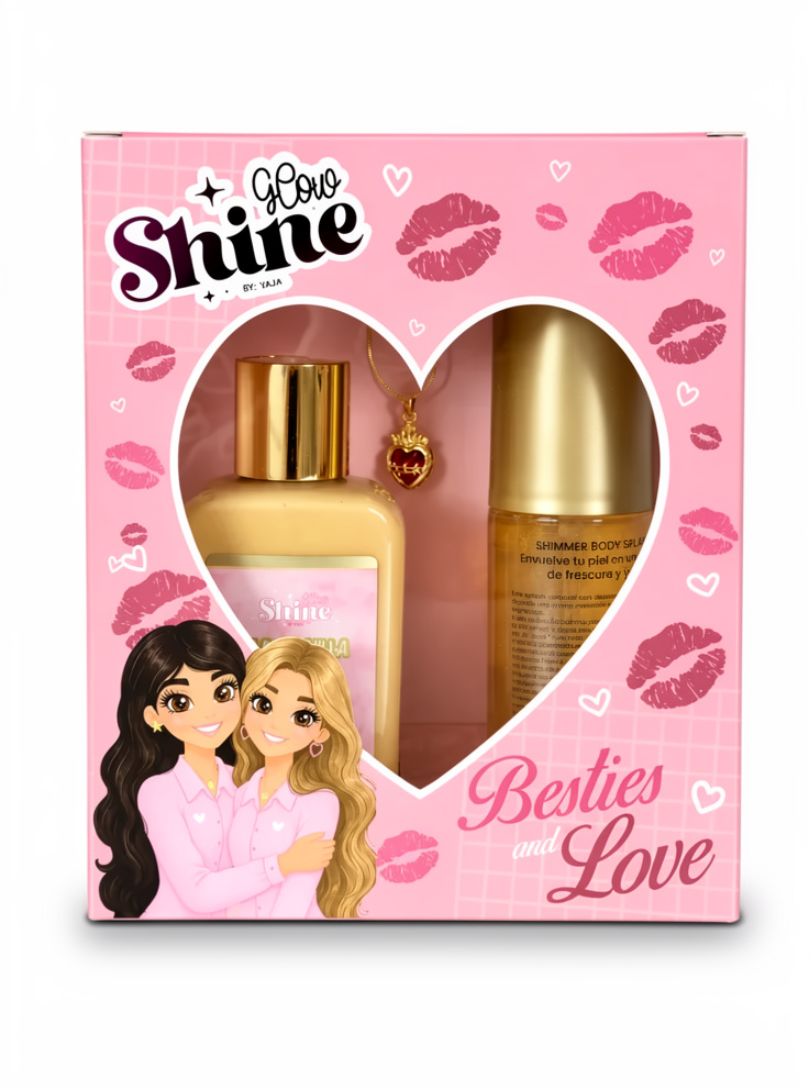 Kit amor y amistad DORADO Splash + Mantequilla + Cadena Glow Shine By Yaja