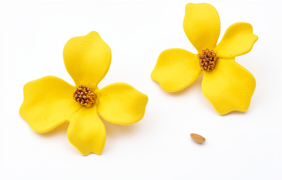 Aretes flor amarillos