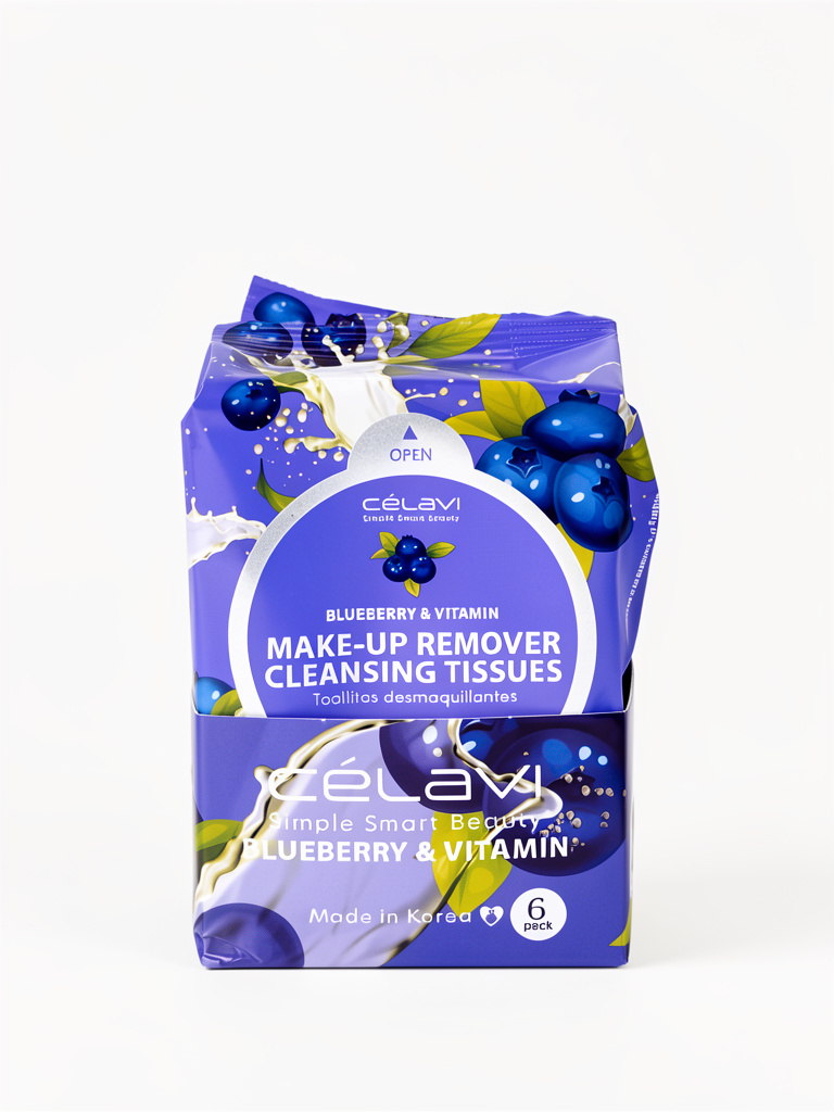 Celavi Blueberry & Vitamin Toallitas desmaquillantes
