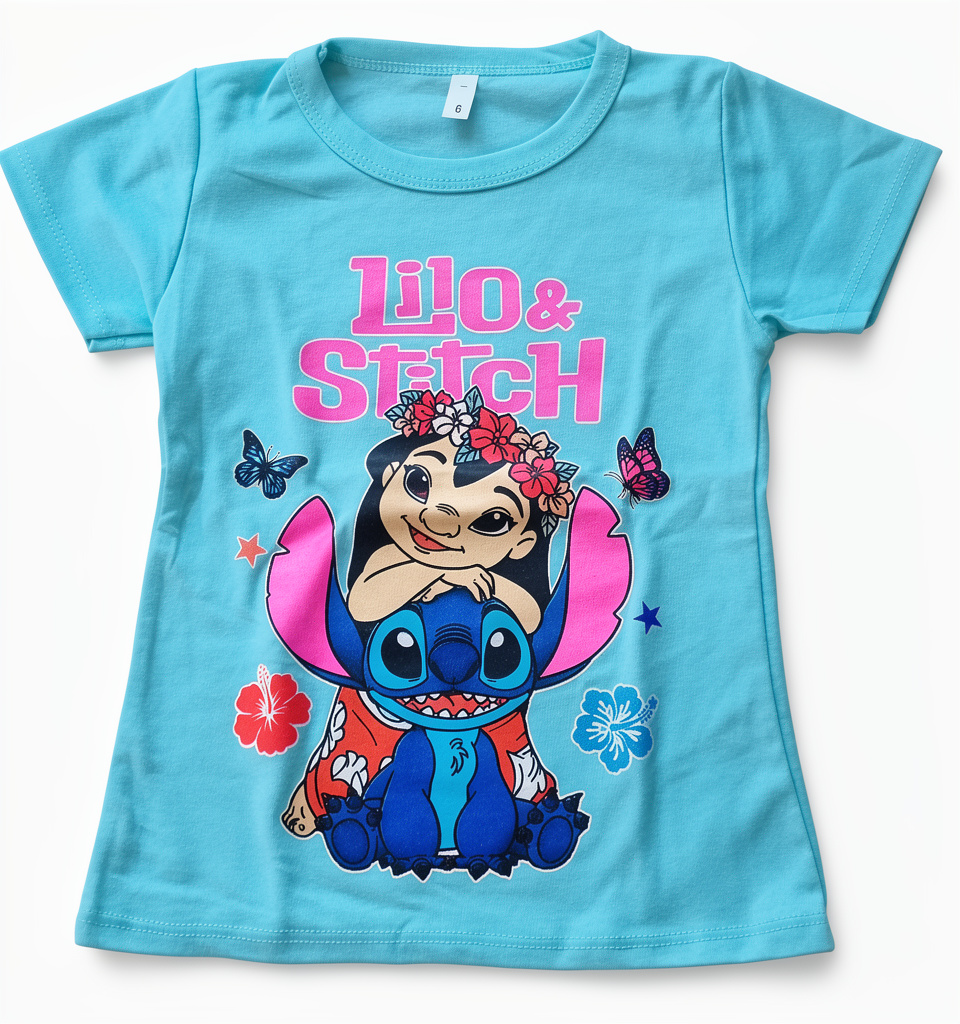 Polera celeste Lilo & Stitch