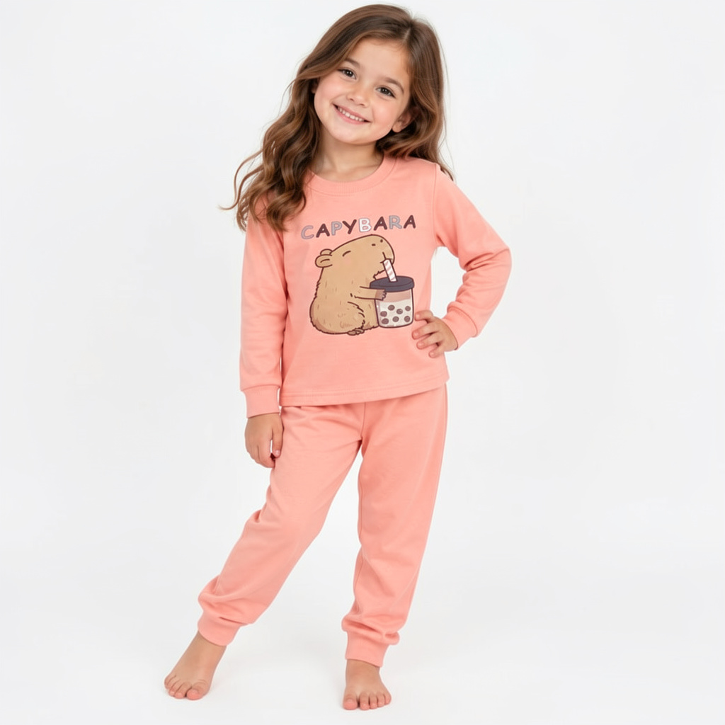 Pijama capybara coral