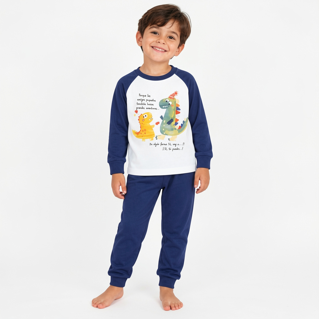 Pijama dinosaurio azul