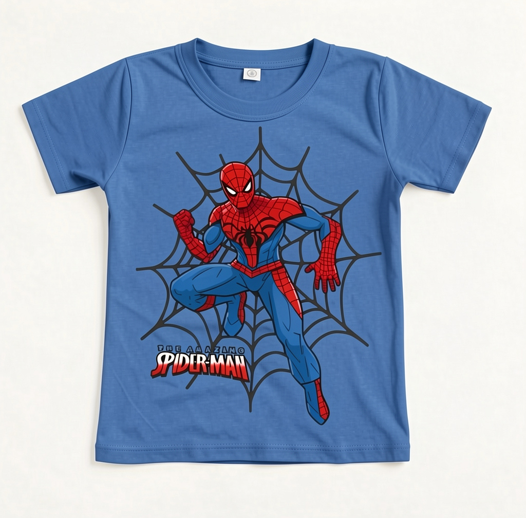 Polera Spiderman celeste