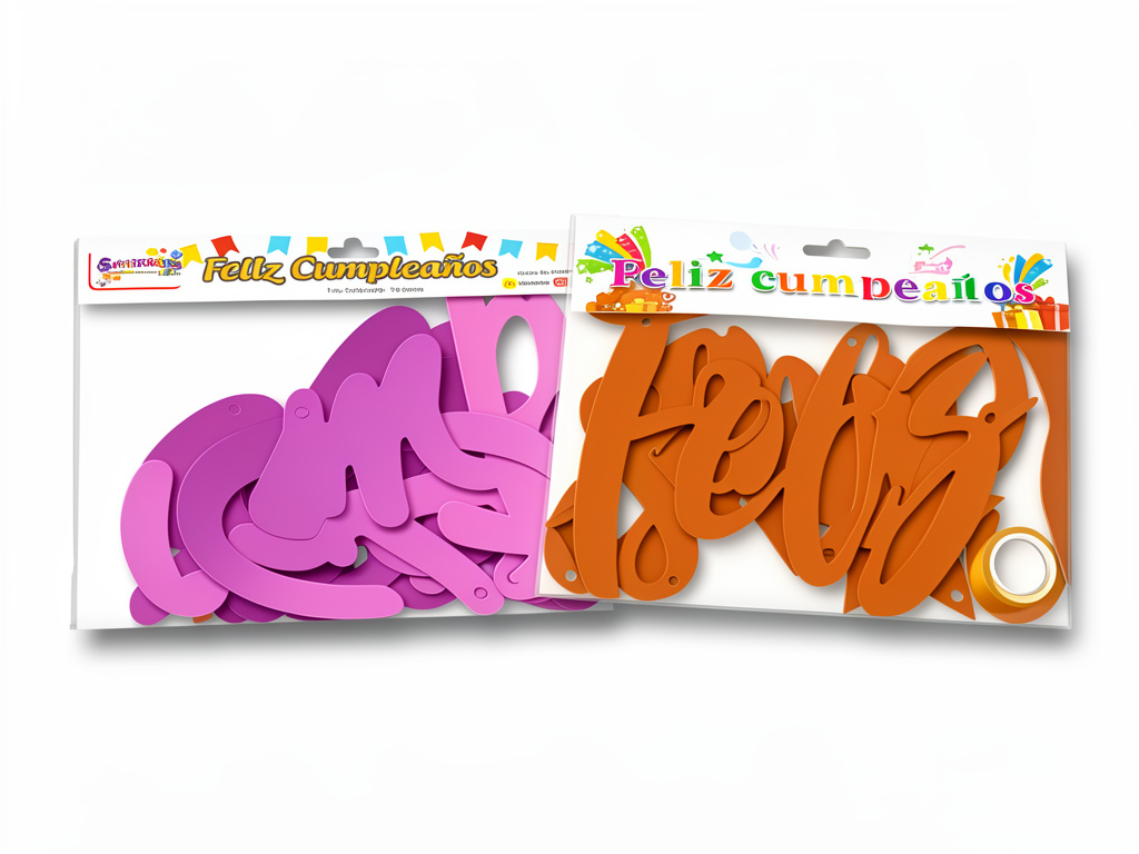Letrero feliz cumpleaños letra curvisa carton