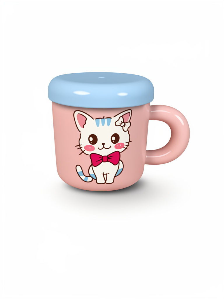 Pocillo de tapa con gato