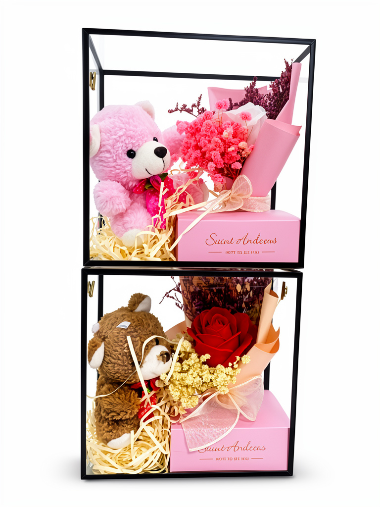 Buquet de oso con flores