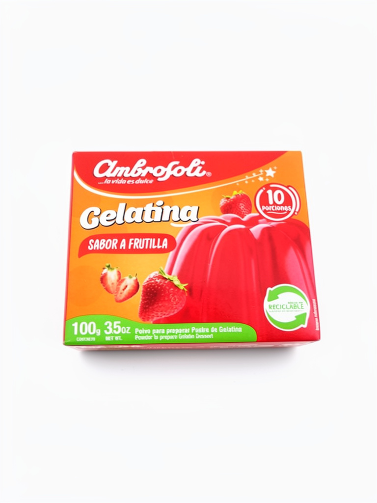 AMBROSOLI GELATINA FRUTILLA 100G 10P