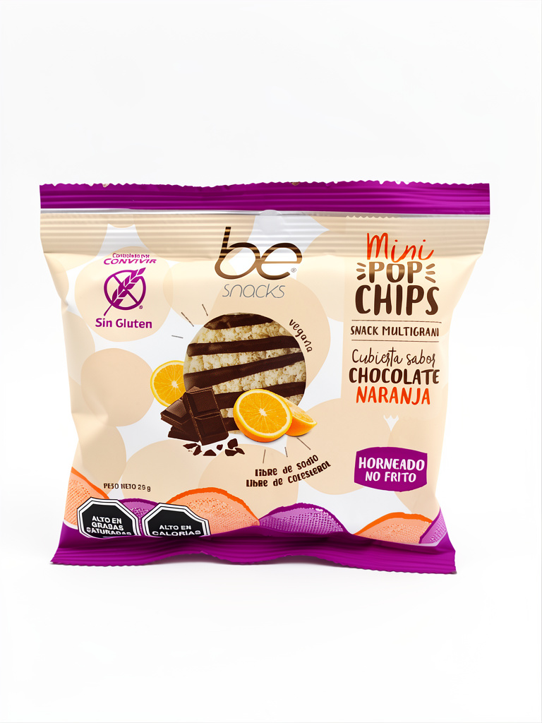BE SNACKS POP CHIPS CHOC NARANJA