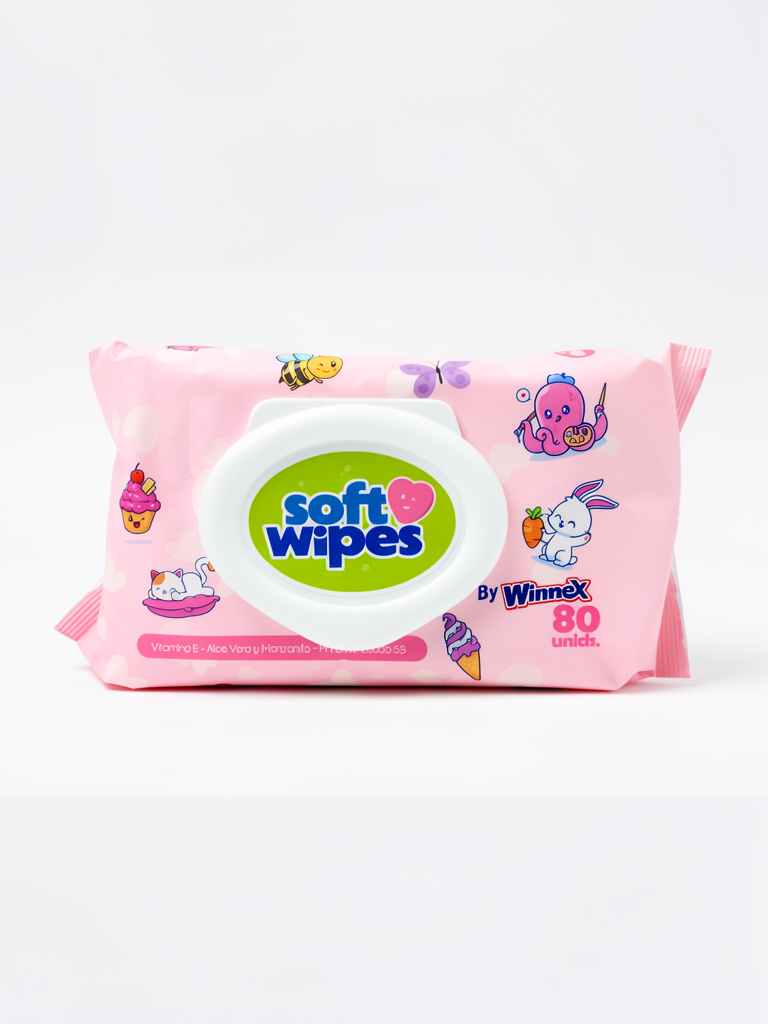BY WINNEX TOALLAS HUMEDAS ROSA 80U