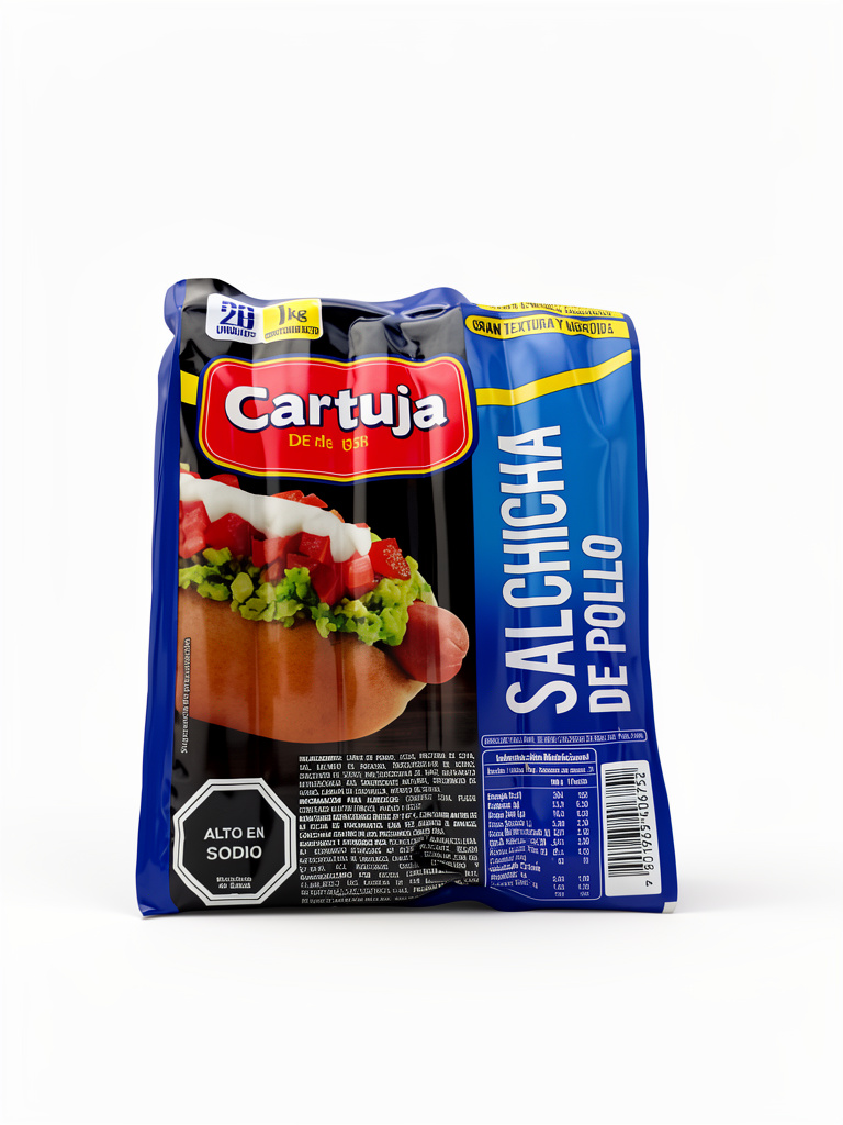 CARTUJAS SALCHICHAS DE POLLO 20U