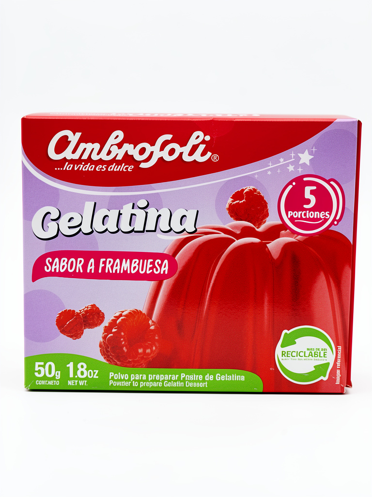 AMBROSOLI GELATINA FRAMBUESA 50G 5P