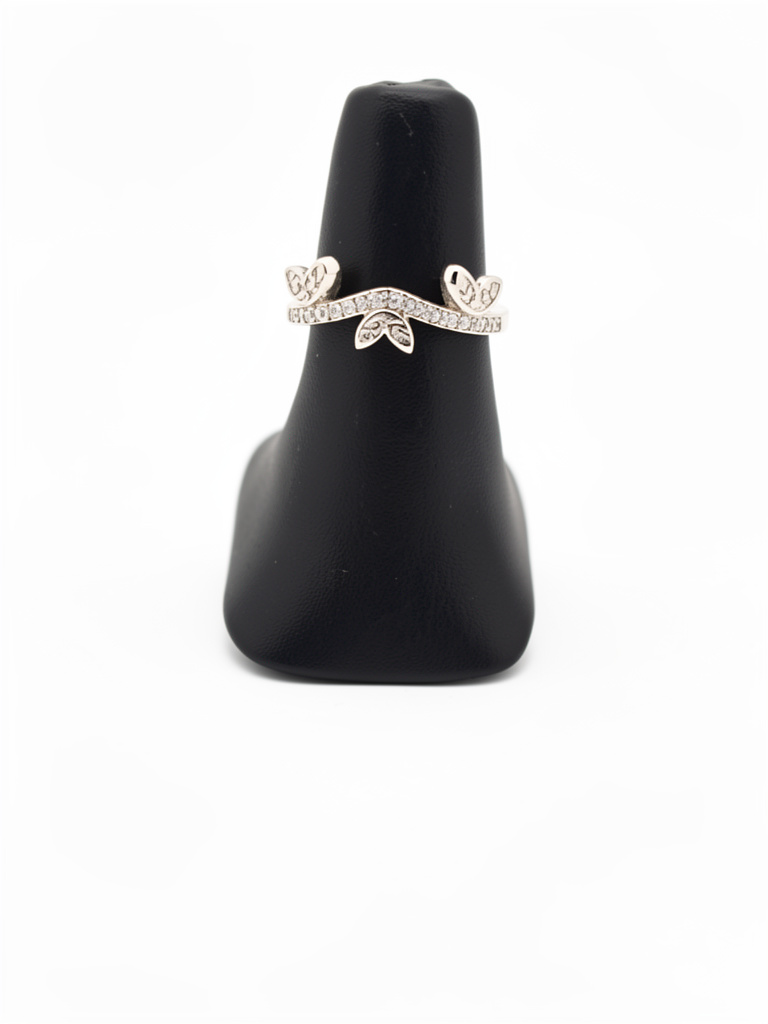 M1382#9 Anillo hojitas Zirconia