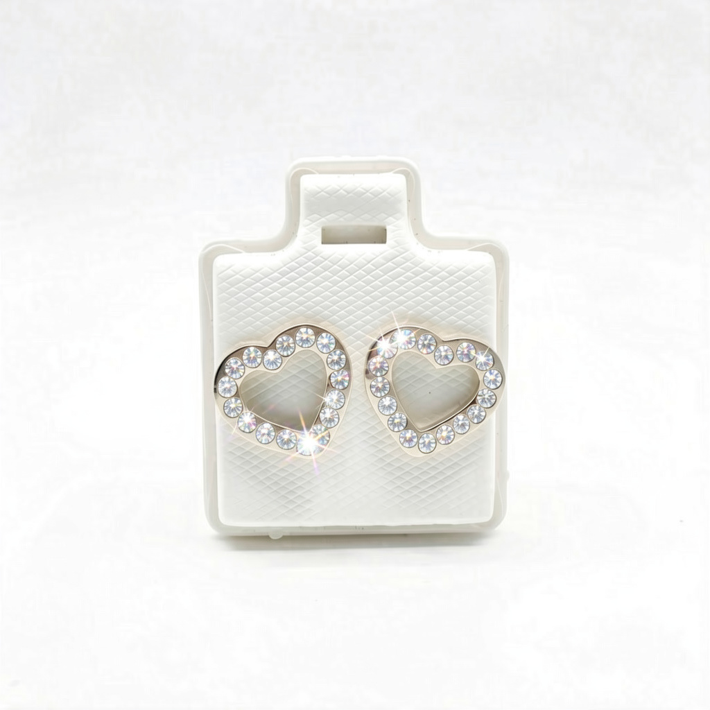 M9827 Arete corazón blanco