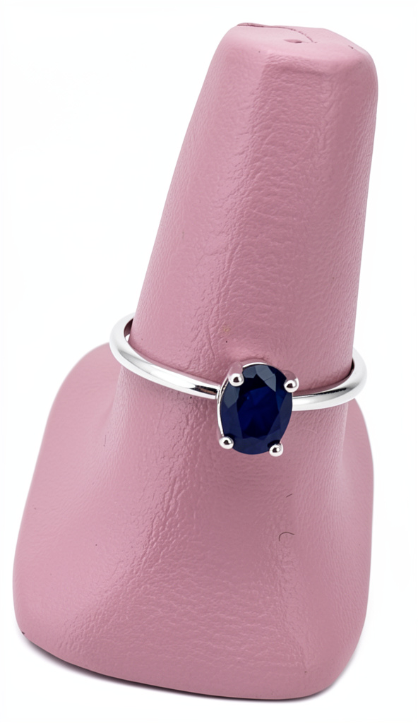M304#9 Anillo Zirconia azul marino #9