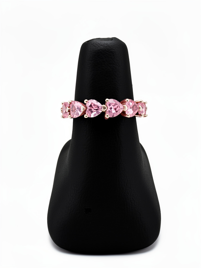 M544#8 Churumbela corazones rosa