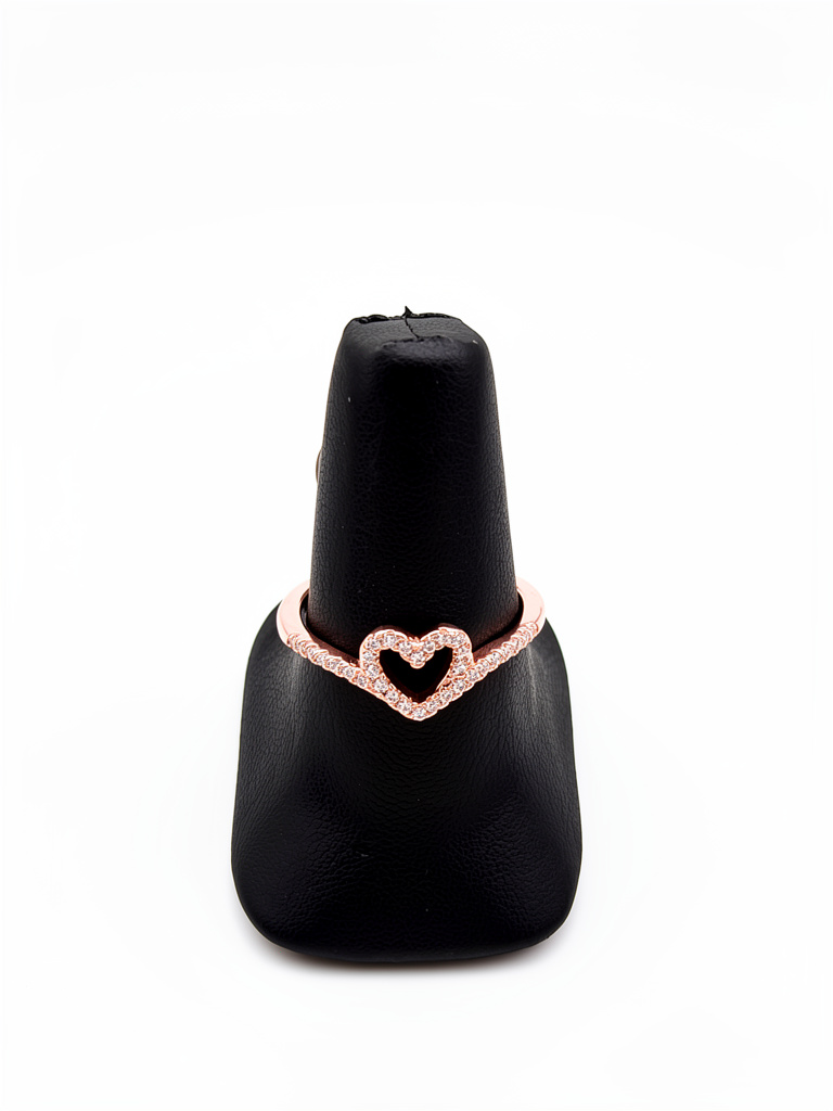 Anillo corazón en plata rosa #7 M320