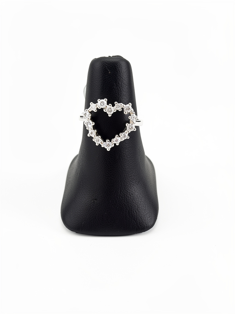 M1383#7 Anillo corazón Zirconia