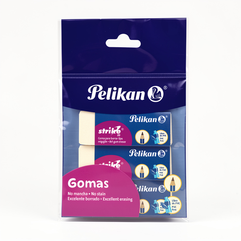 Goma de Borrar Pelikan Ergus Migajón Bolsa 3 Piezas