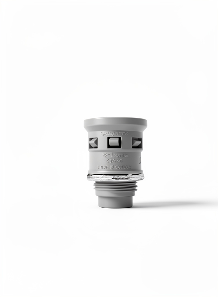 Conector recto para tecnoducto de ½ gris